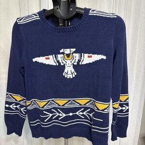 Cotton And Rye Thunderbird Sweater Blue Pullover Women's Size M